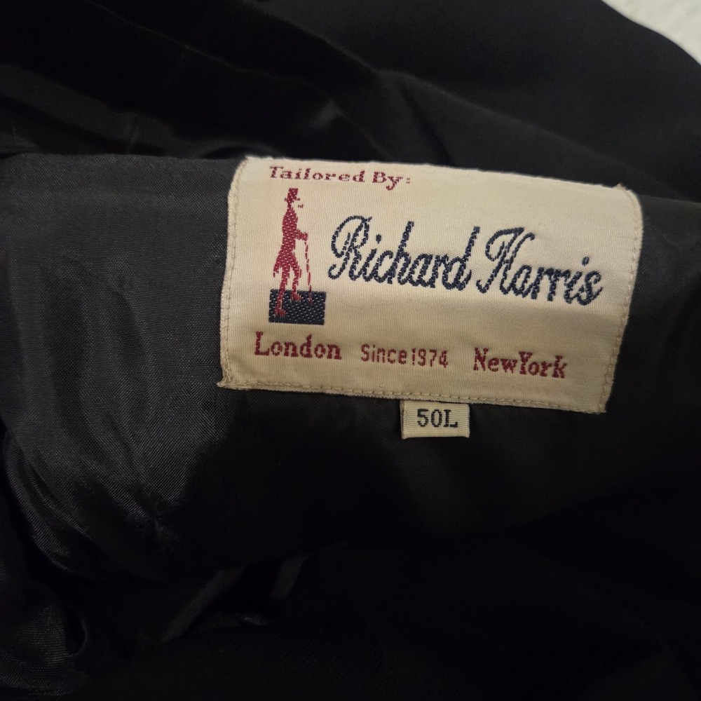 Richard Harris Mens Black 3-Button Tailored Blazer Jacket Size 50L - Picture 2 of 8